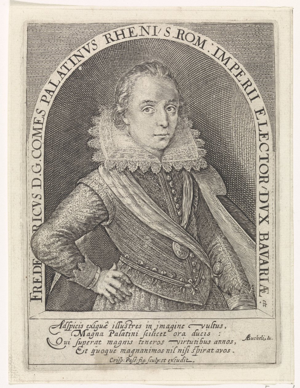 Retrato de Federico V, Elector Palatino, Rey de Bohemia de Crispijn van de Passe (I)