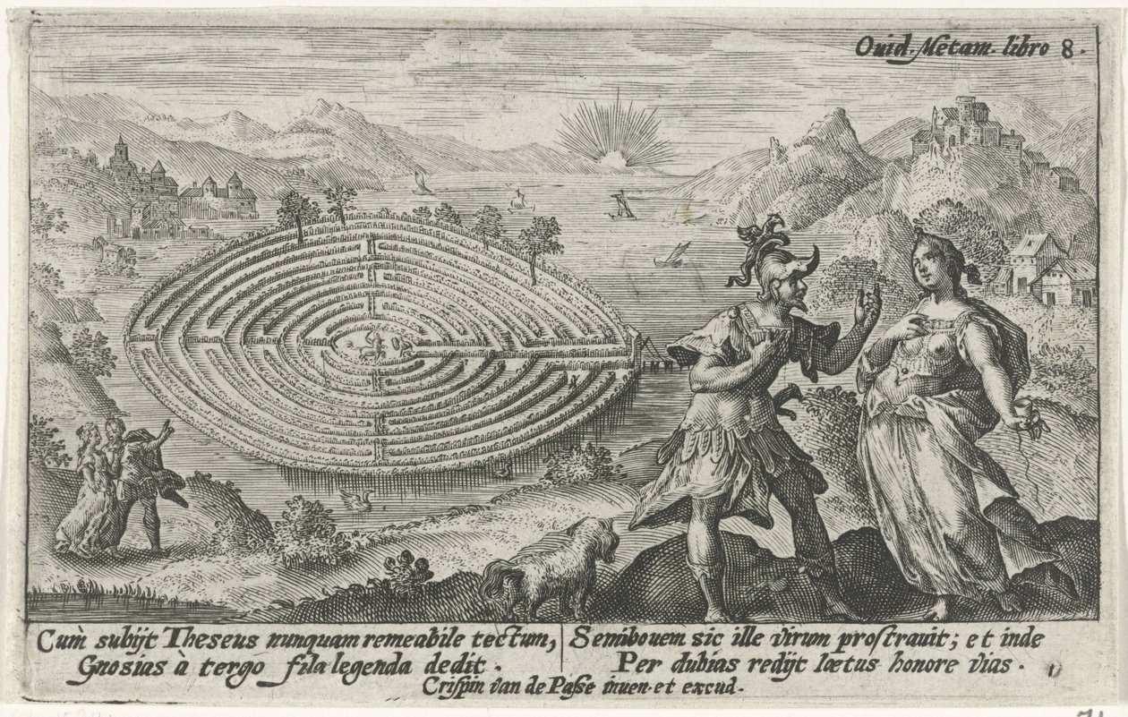 Teseo en Ariadna Metamorfosen van Ovidius (título de la serie) de Crispijn van de Passe (I)