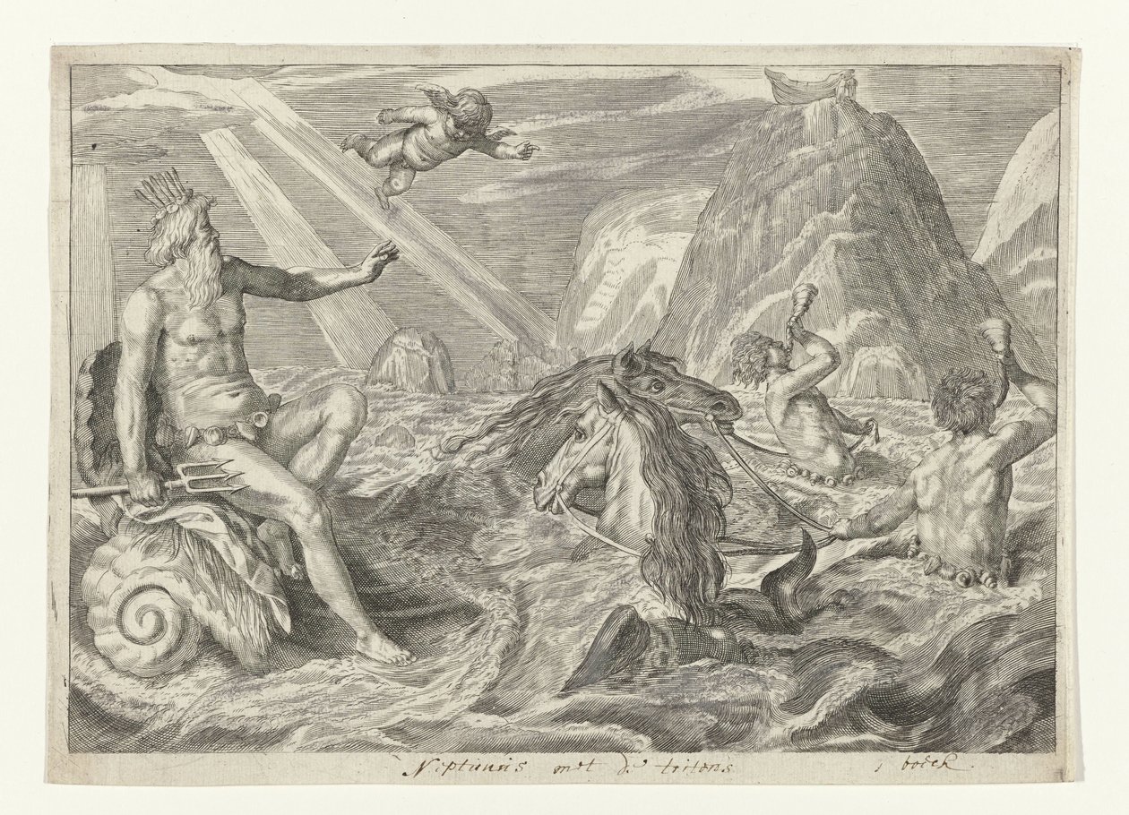 Neptuno con los tritones
Metamorfosis de Ovidio (título de la serie) de Crispijn van de Passe (II) (attributed to)