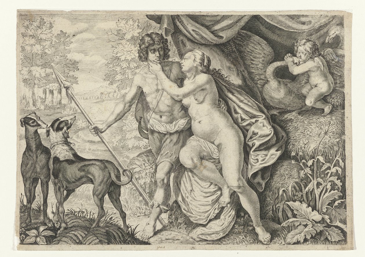 Venus y Adonis
Metamorfosis de Ovidio (título de la serie) de Crispijn van de Passe (II) (attributed to)