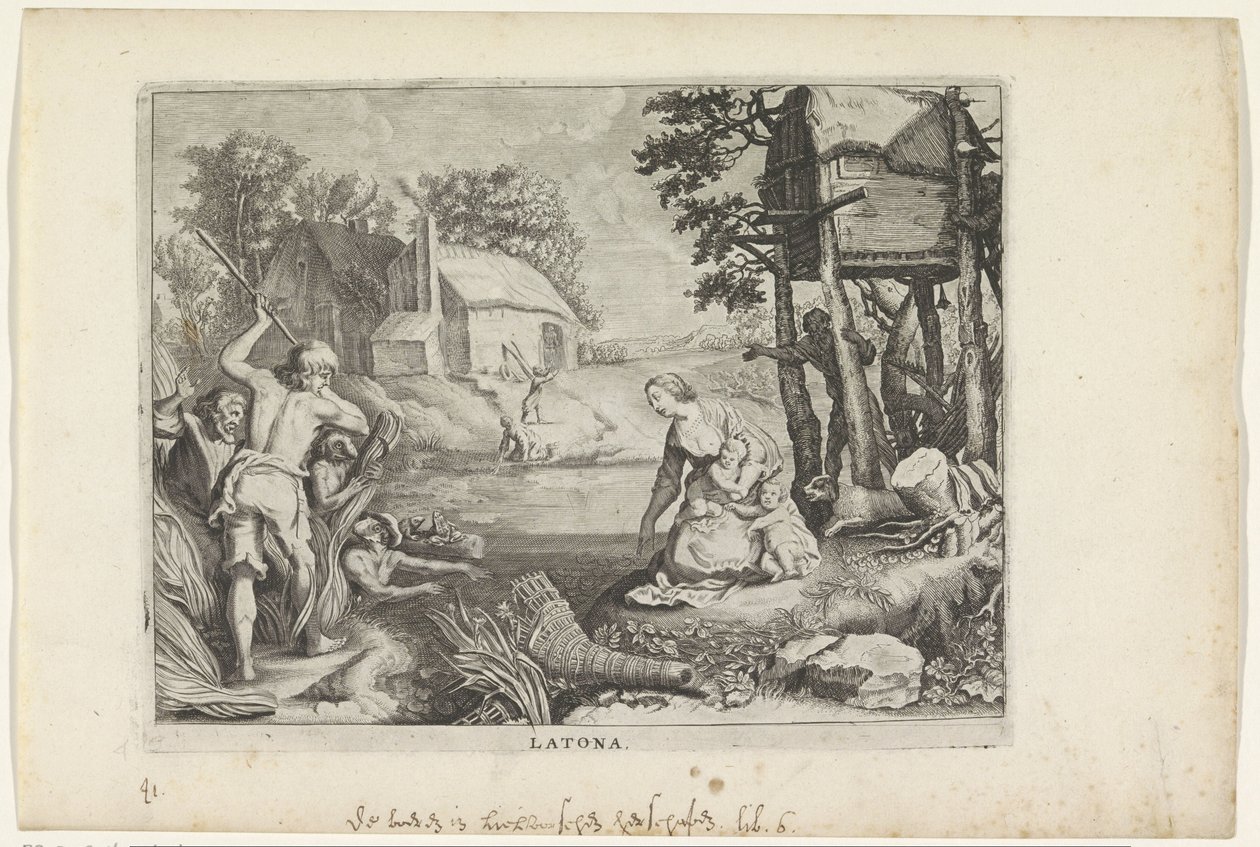 Leto (Latona) convierte a los licios en ranas Metamorfosis de Ovidio (título de la serie) de Crispijn van de Passe (II)
