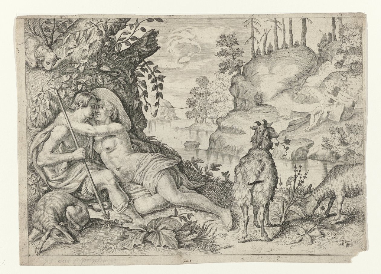 Polifemo atrapa a Acis y Galatea
Metamorfosis de Ovidio (título de la serie) de Crispijn van de Passe (II)
