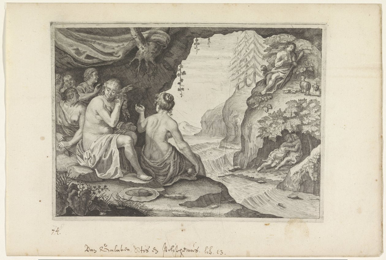 Polifemo y Acis aman a Galatea Metamorfosis de Ovidio (título de la serie) de Crispijn van de Passe (II)