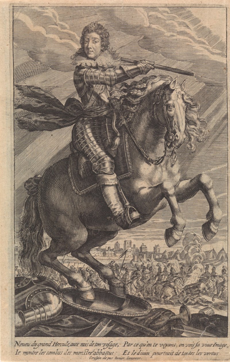 Retrato de Luis XIII, a caballo de Crispijn van de Passe (II)