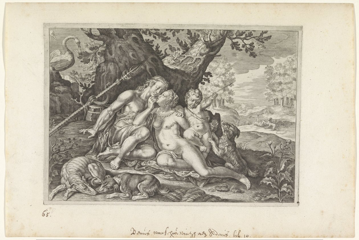 Venus advierte a Adonis Metamorfosis de Ovidio (título de la serie) de Crispijn van de Passe (II)