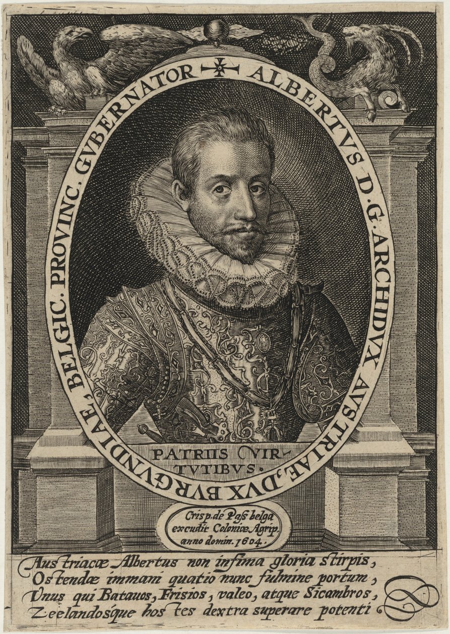 Alberto de Austria, gobernador de los Países Bajos meridionales de Crispijn van de Passe I