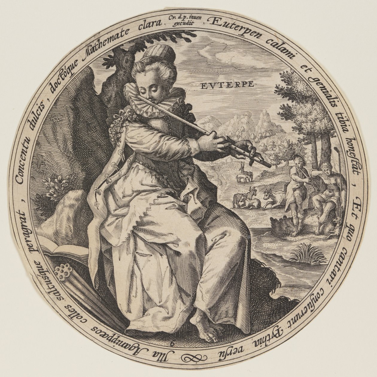 Calíope, de Las Musas de Crispijn van de Passe I
