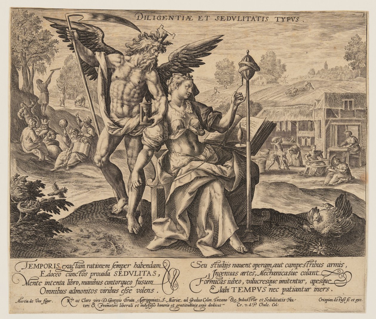 Diligentiae et Sedulitatis Typus, del Tiempo con Virtudes y Vicios de Crispijn van de Passe I