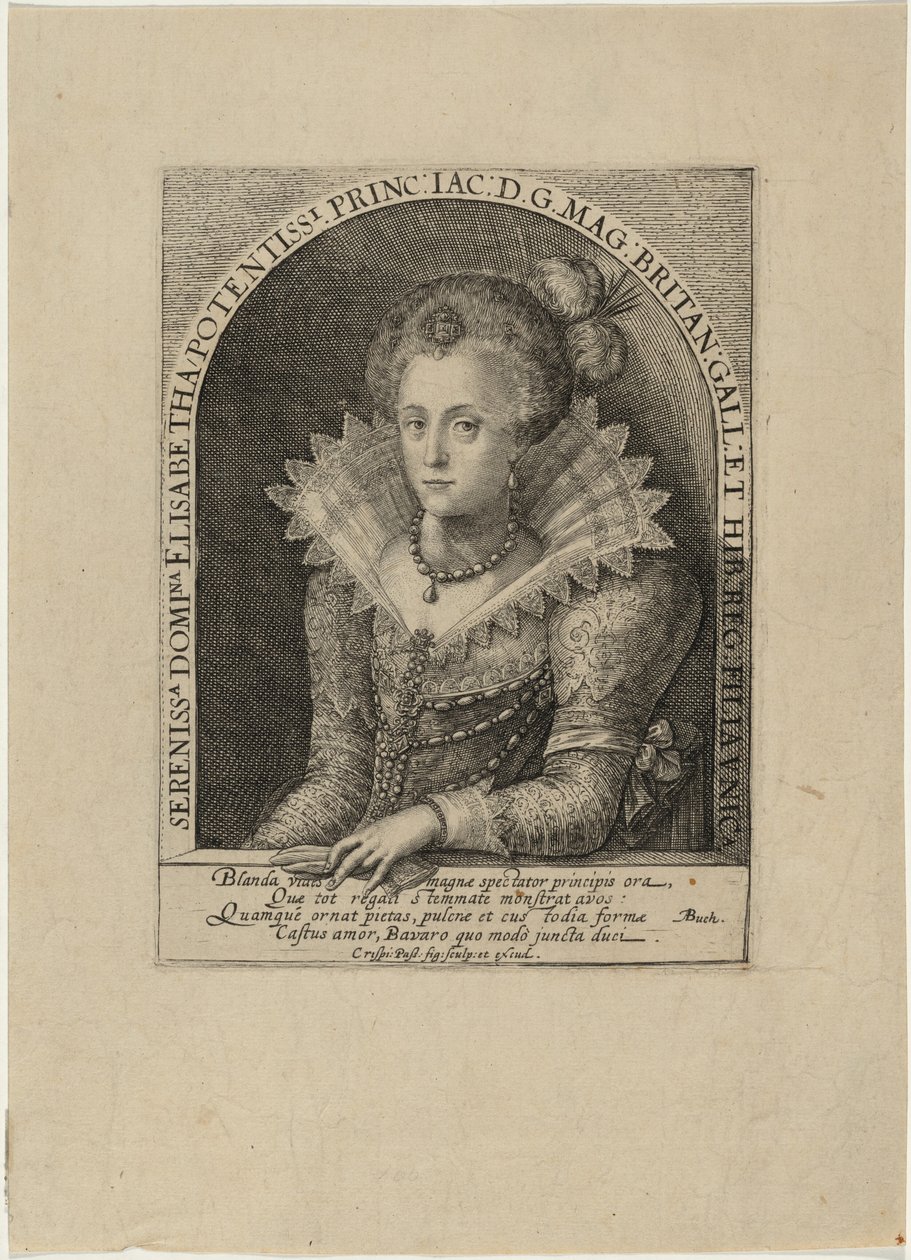 Isabel, princesa, esposa del elector palatino Federico V, rey de Bohemia de Crispijn van de Passe I