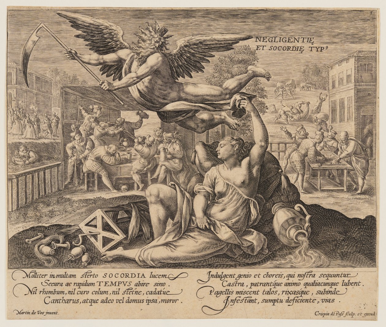 Negligentie et Socordie Typus, del Tiempo con Virtudes y Vicios de Crispijn van de Passe I