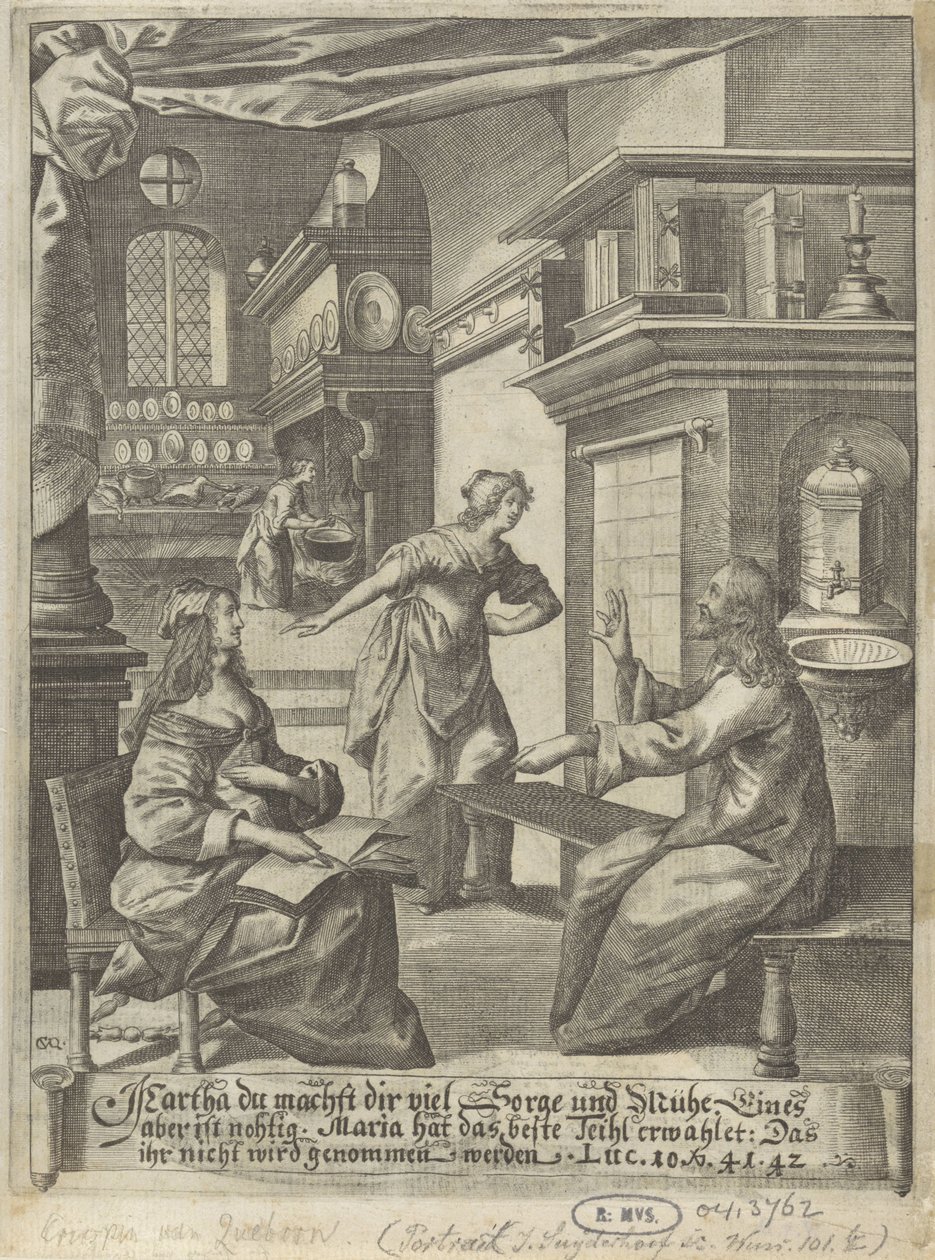 Cristo en la casa de Marta y María de Crispijn van den Queborn