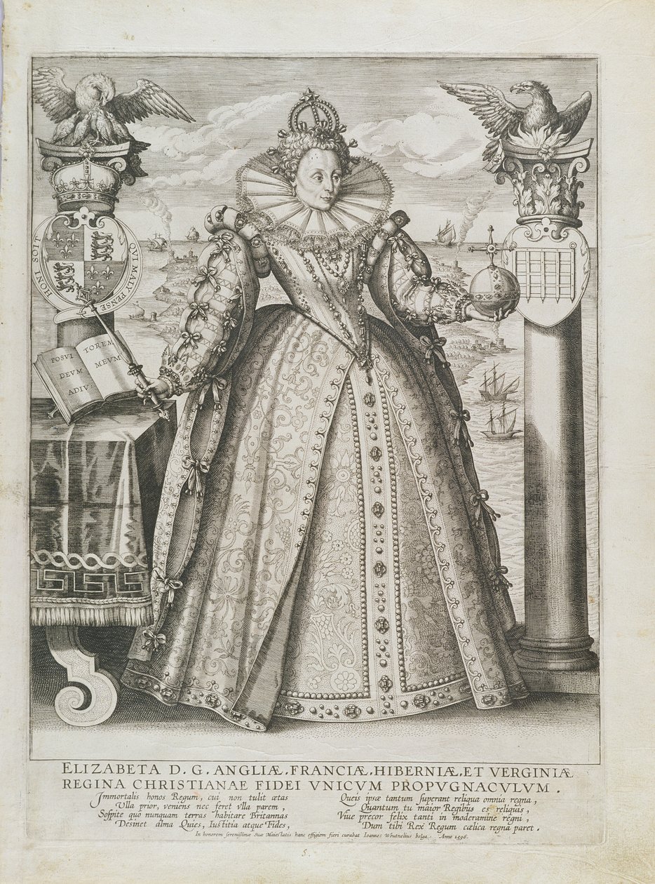 Retrato de la Reina Isabel (1533-1603) 1596 de Crispin  Passe