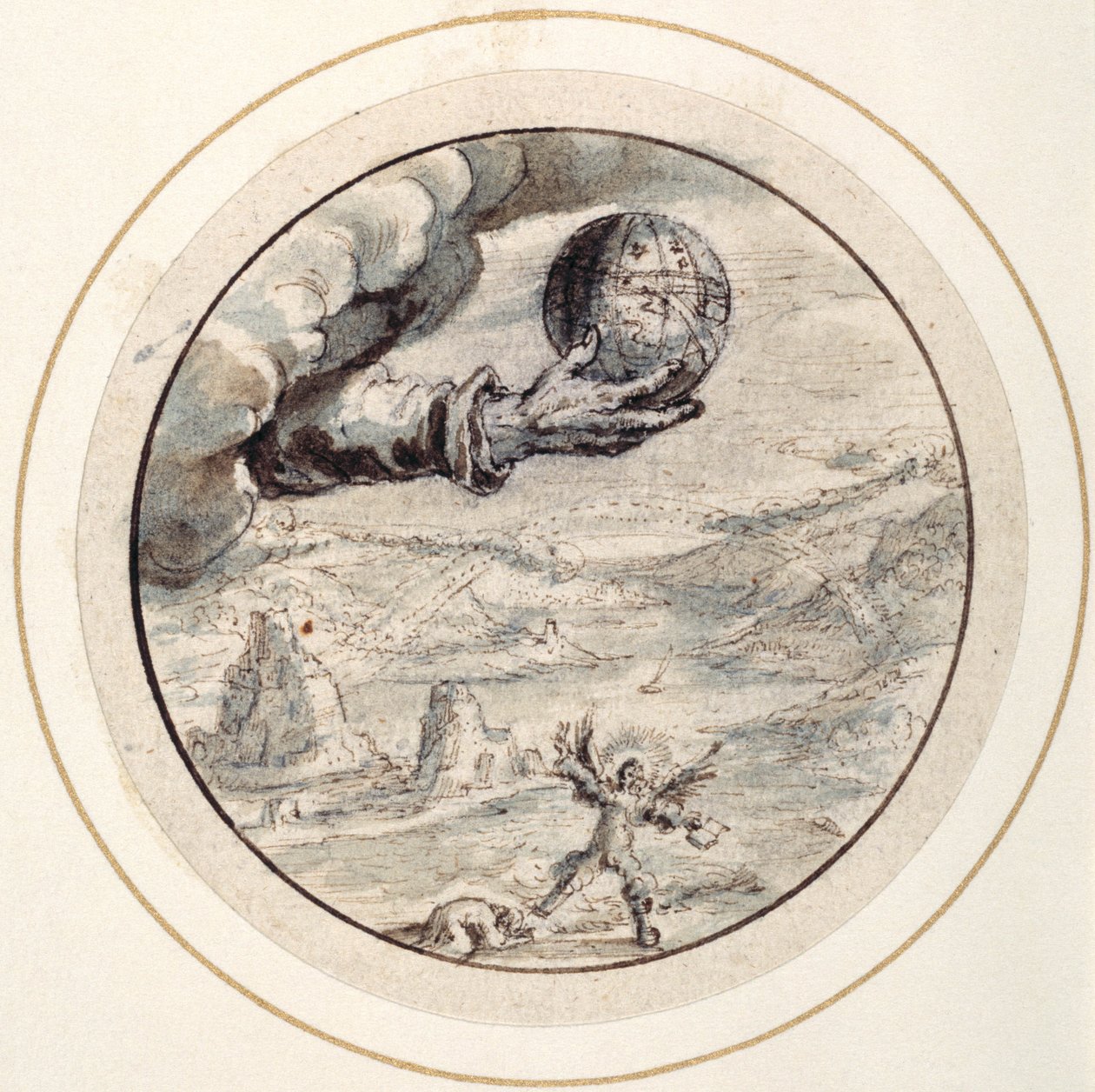 Mano con esfera celestial, principios del siglo XVII de Crispin I de Passe