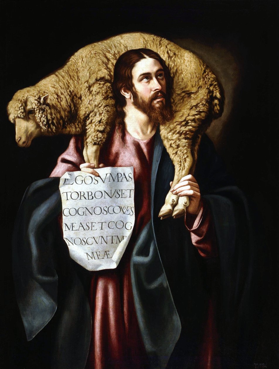 Español:  El Buen Pastor de Cristóbal García Salmerón