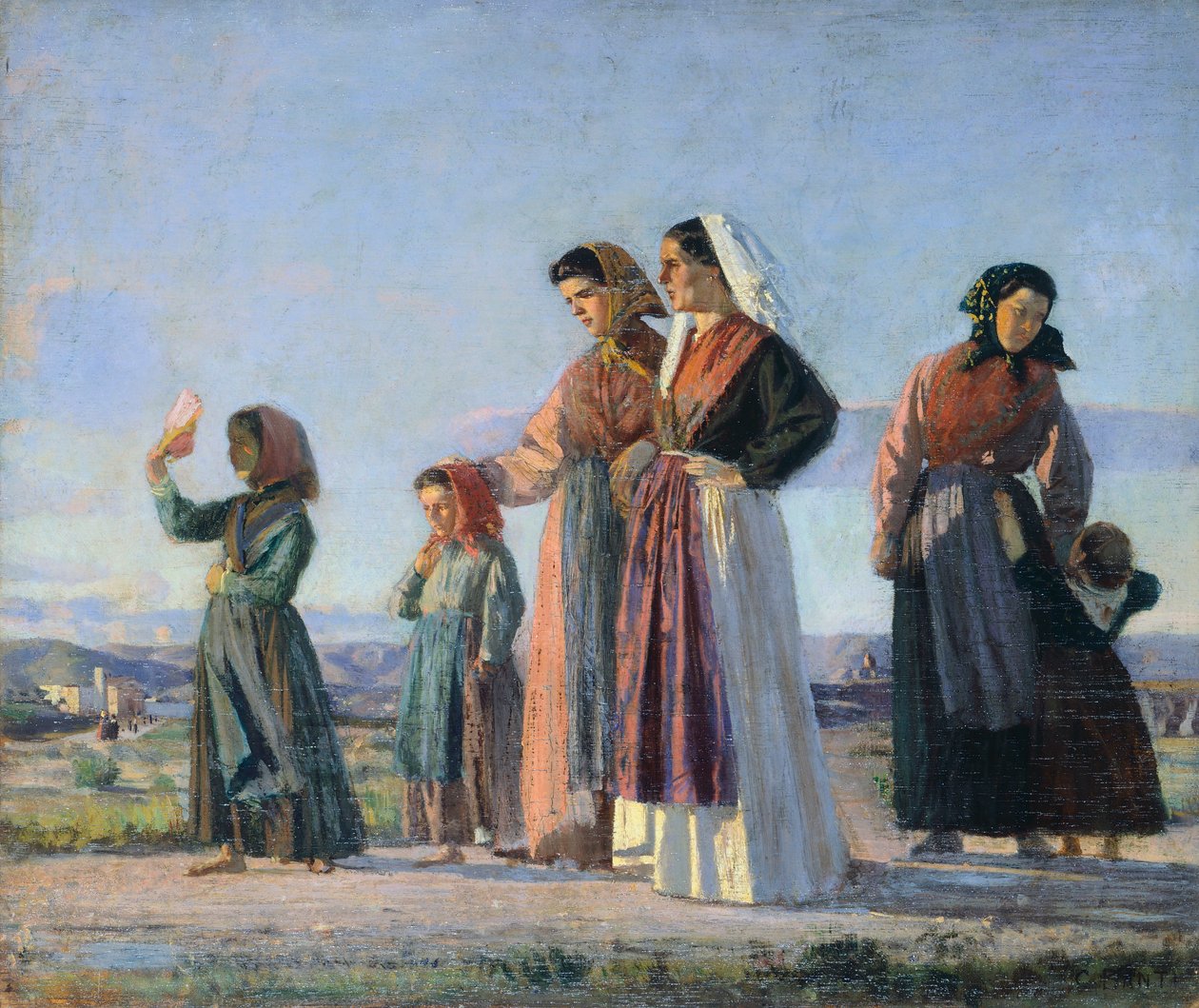 Regresando de misa, circa 1865, por Cristiano Banti (1824-1904) de Cristiano Banti