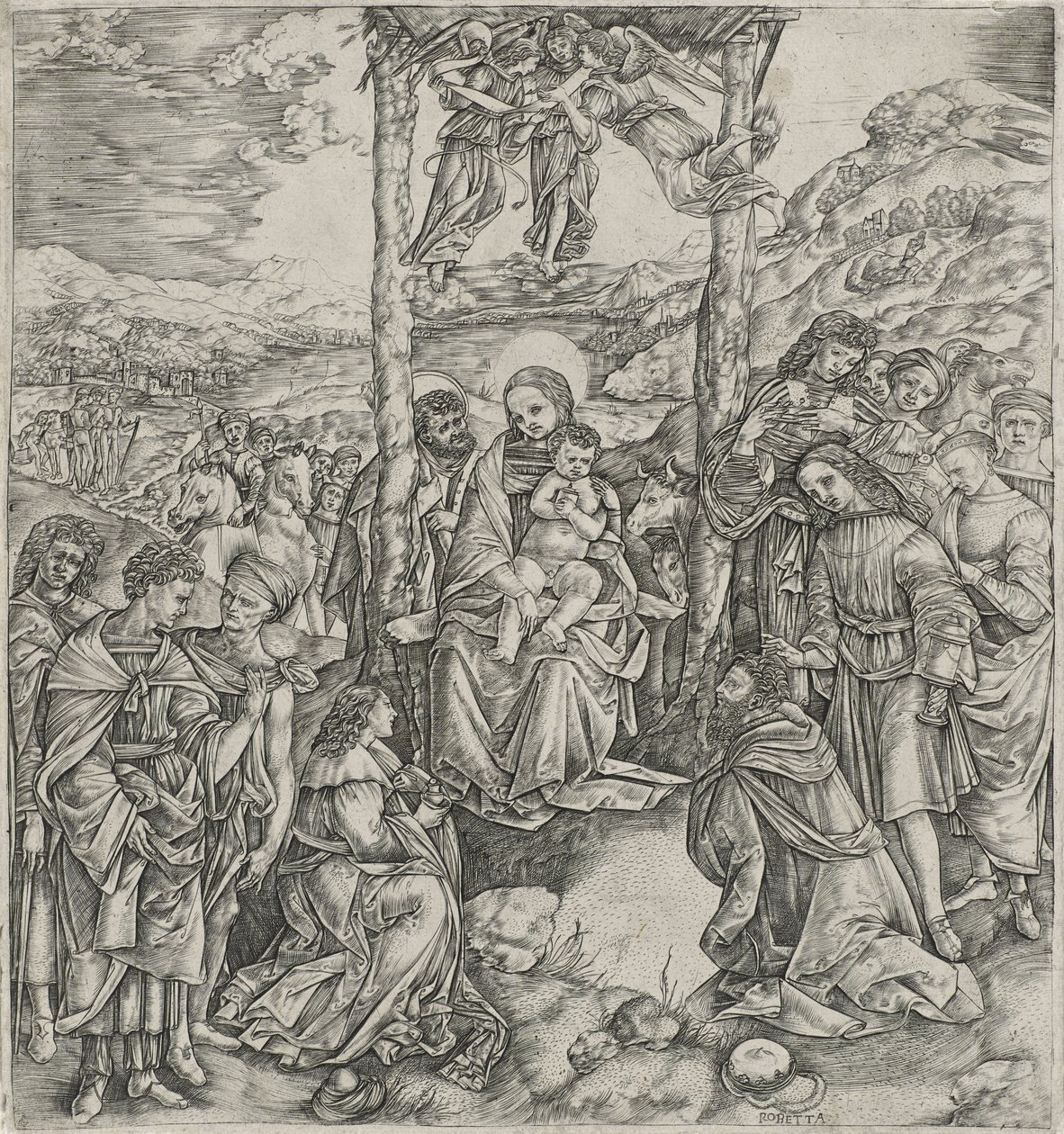 Adoración de los Magos de Cristofano Robetta