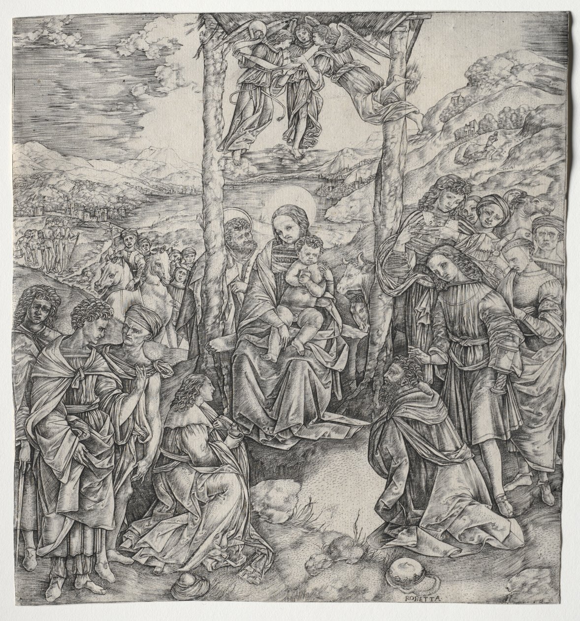 Adoración de los Reyes Magos de Cristofano Robetta
