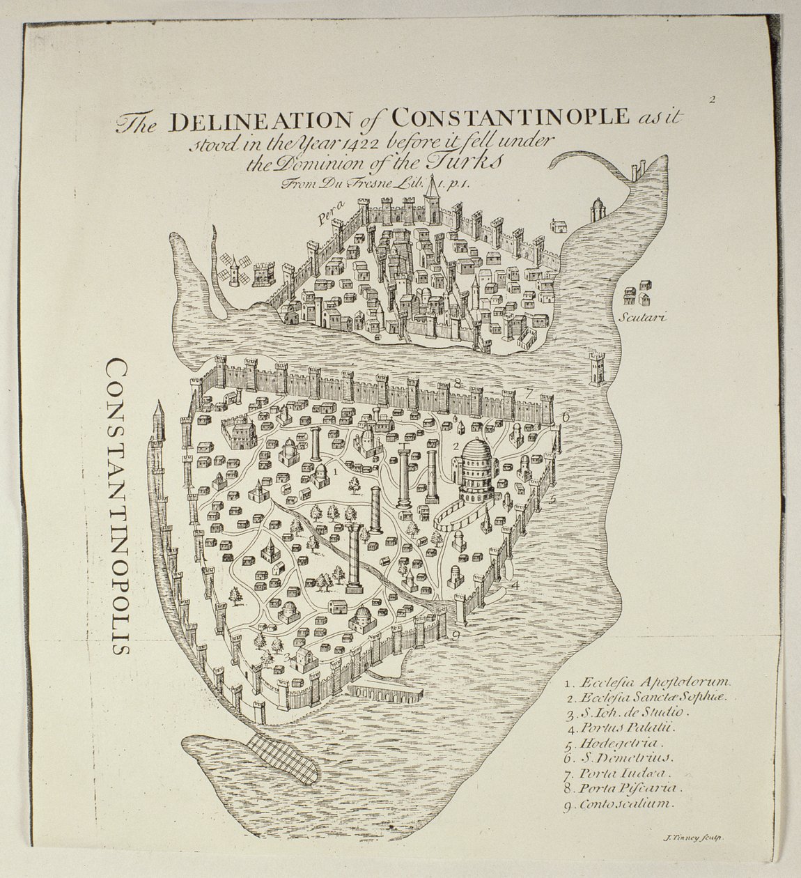 Un mapa de Constantinopla en 1422 de Cristoforo Buondelmonti