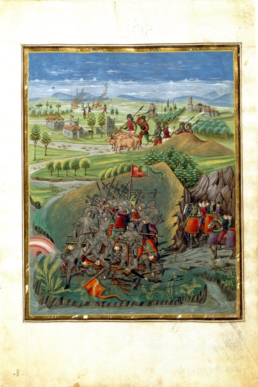 Influencia del planeta Marte: escena de guerra de Cristoforo De Predis