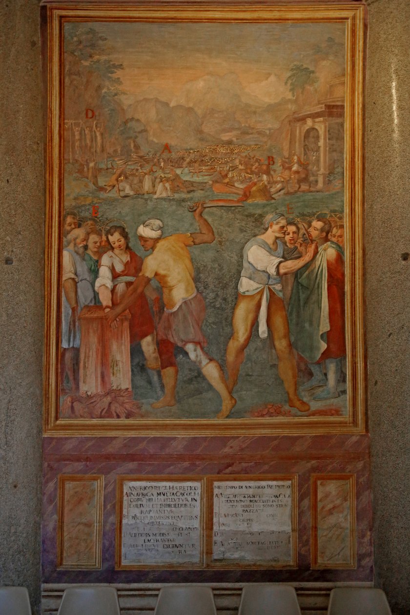Martirio y mutilación de varios santos (fresco) de Cristoforo & Tempesta Antonio (1555 1630) Roncalli