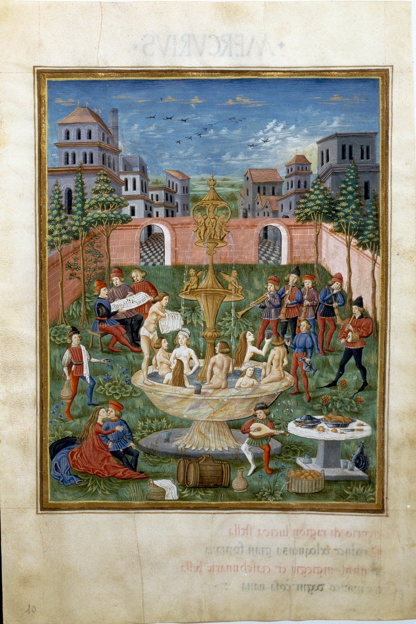 Influencia de Venus: el jardín del amor y la fuente de la juventud (miniatura, c.1470) de Cristoforo De Predis