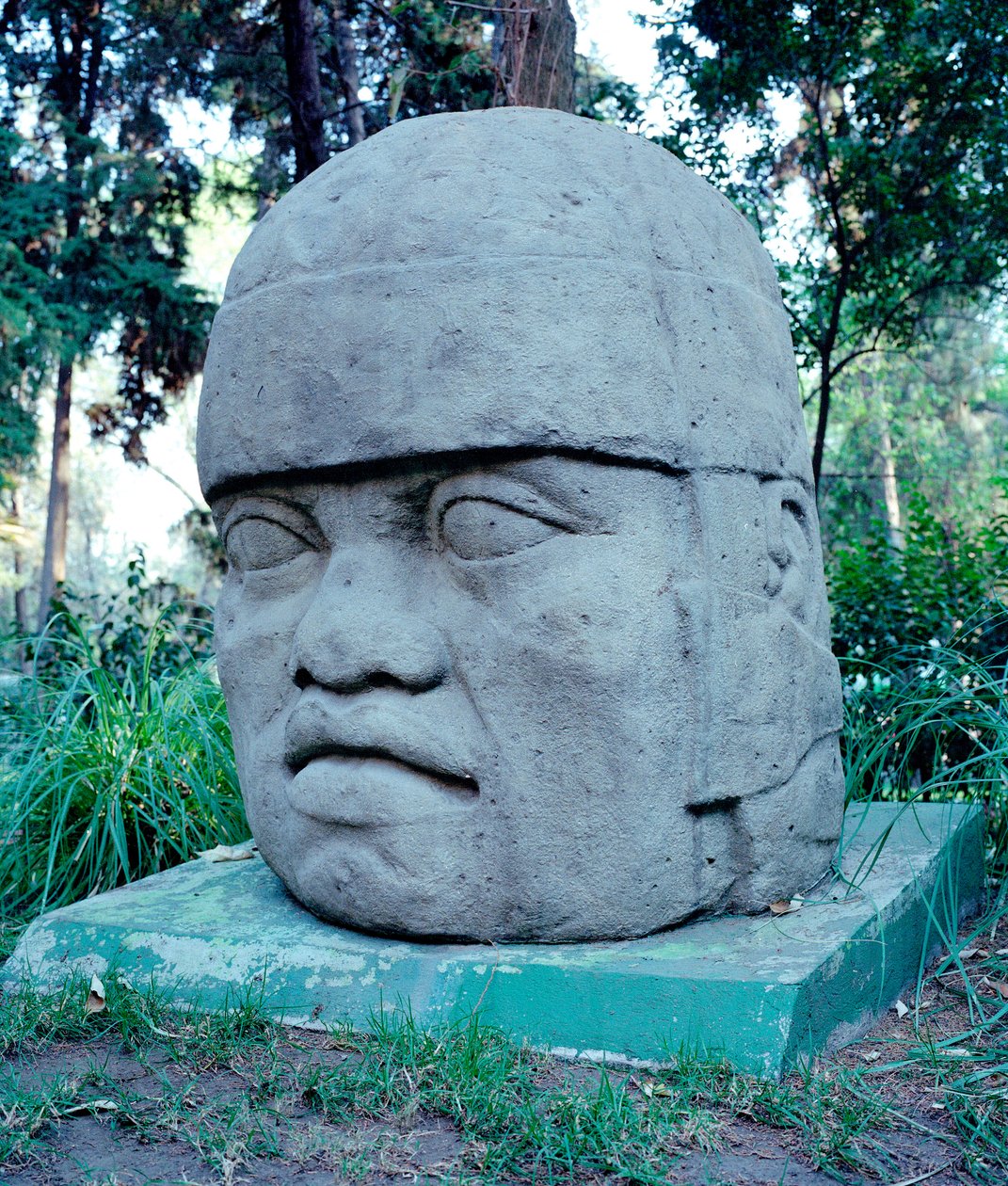 Civilización precolombina: cabeza colosal olmeca. Siglos X-VII a.C. México. Parque Museo de La Venta de Culture Olmec