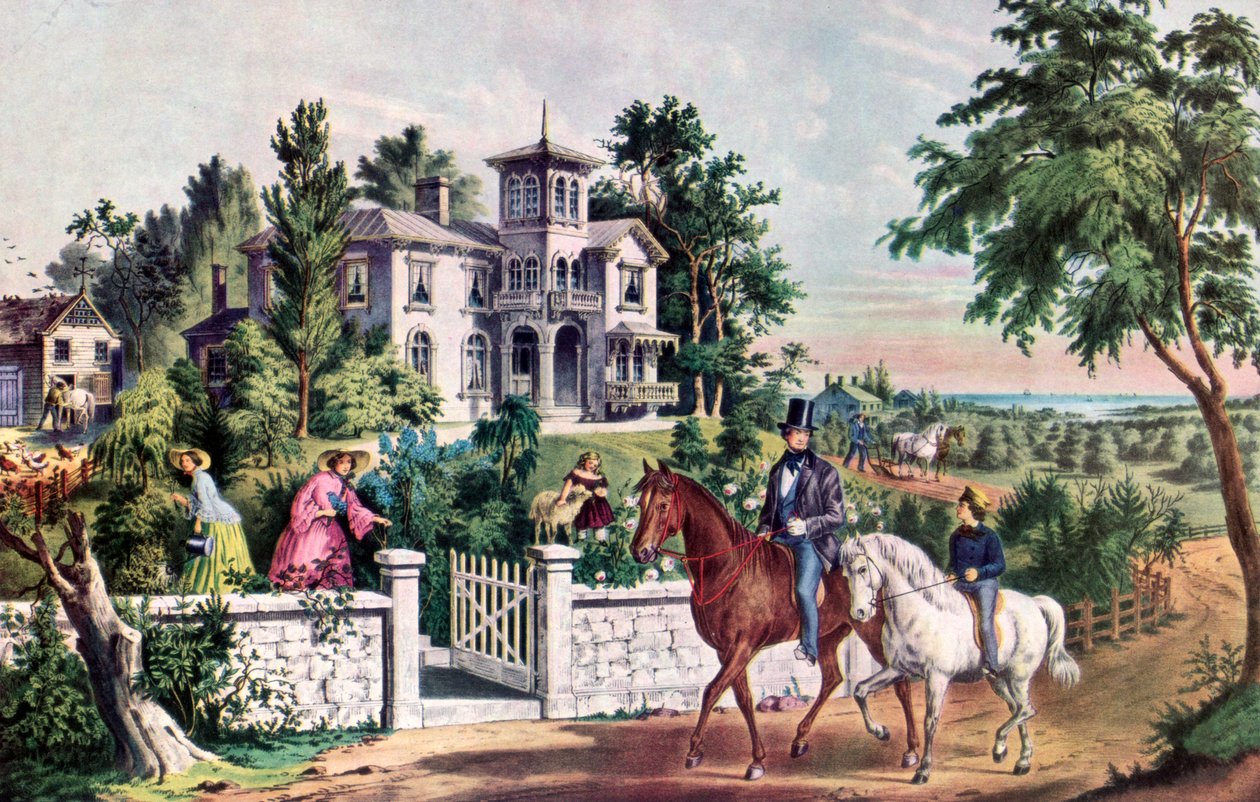 Vida campestre americana, mañana de mayo, 1855 de Currier and Ives