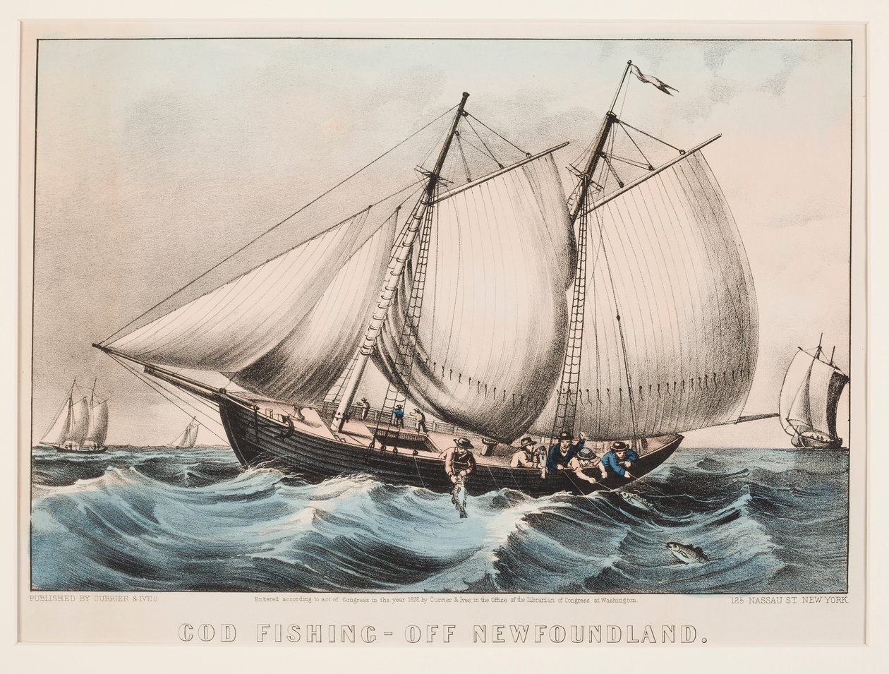 Pesca de bacalao - Fuera de Terranova de Currier and Ives