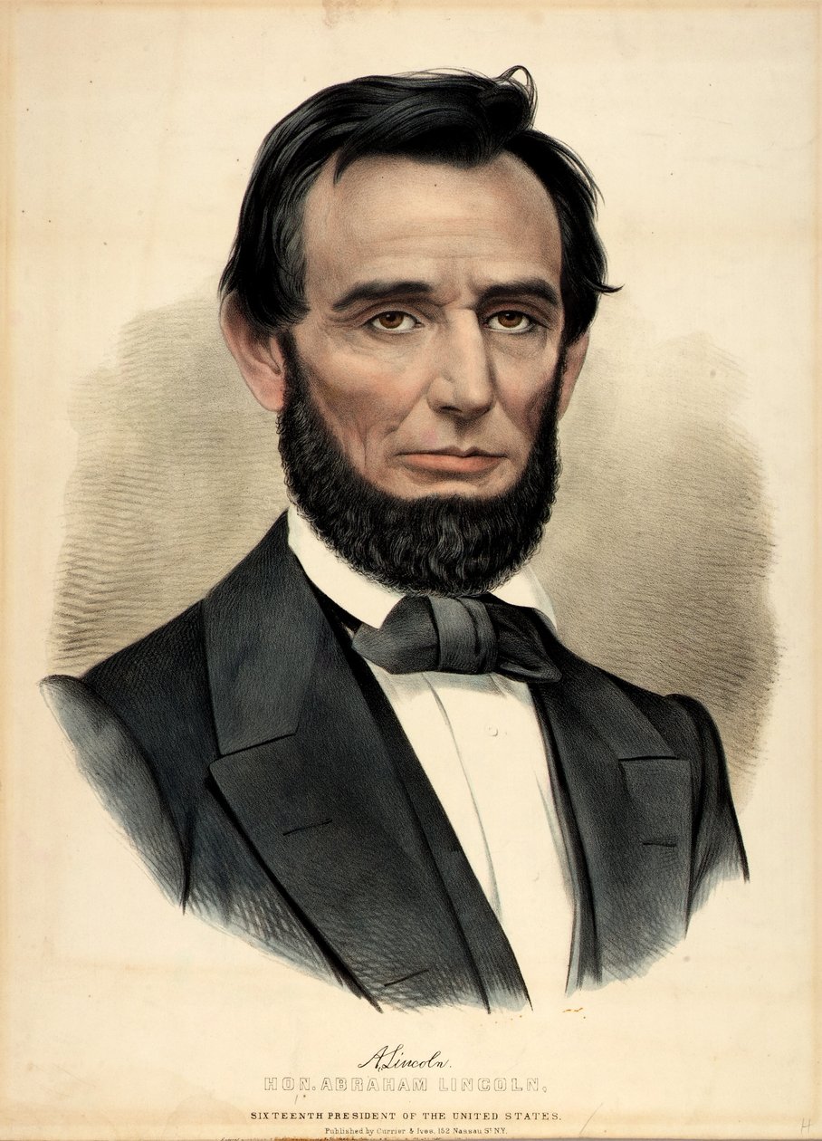 Honorable Abraham Lincoln, 16º Presidente de Currier and Ives