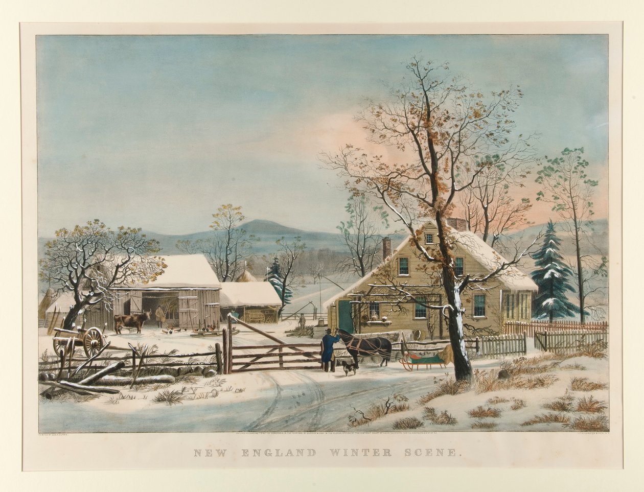 Escena de invierno de Nueva Inglaterra de Currier and Ives