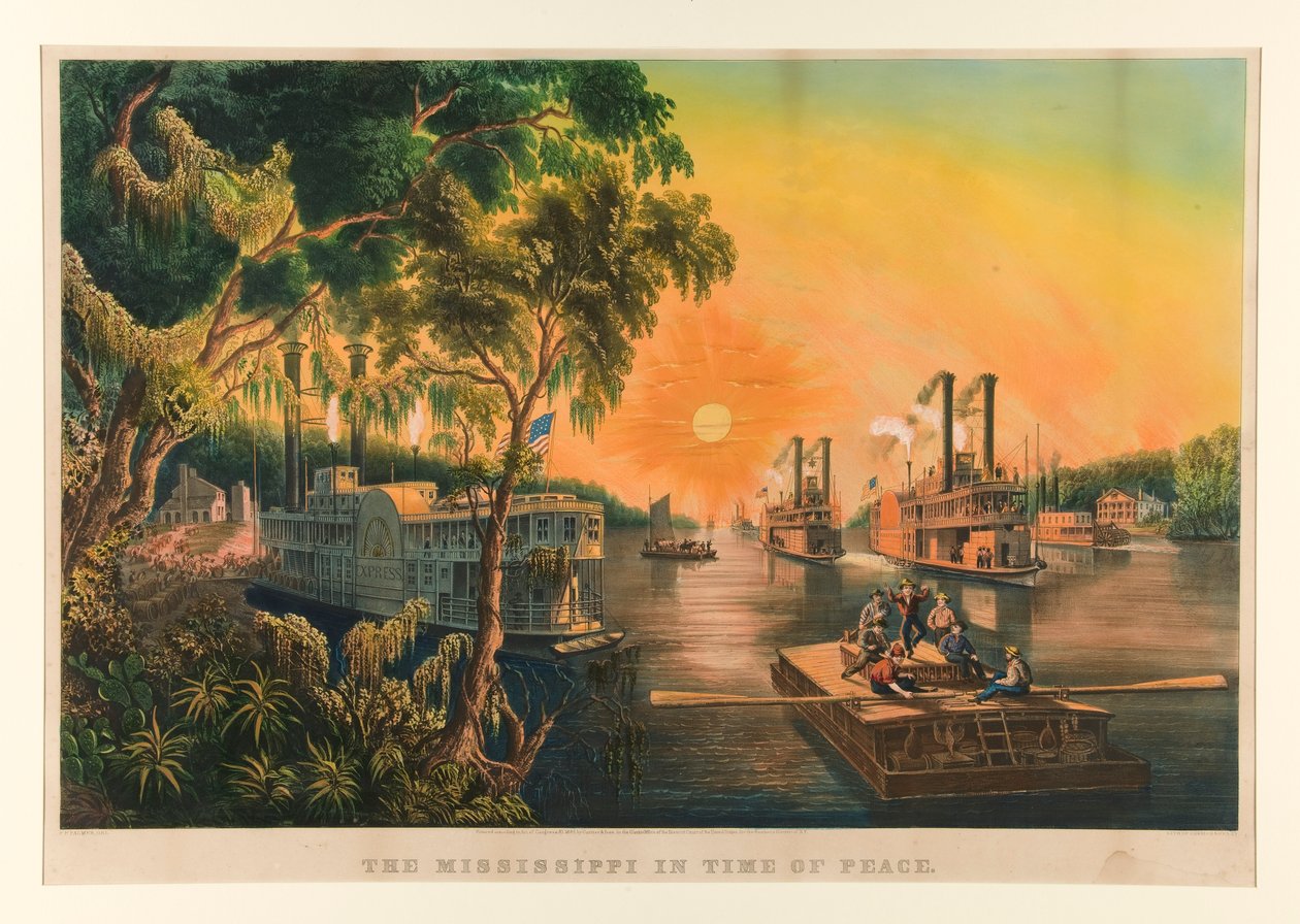 El Mississippi en tiempos de paz. de Currier and Ives