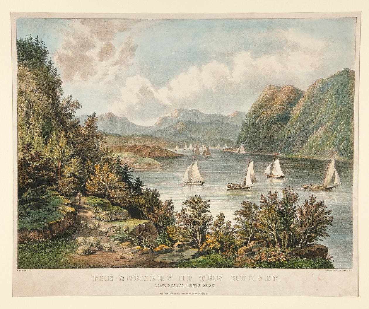El paisaje del Hudson. Ver, Cerca de Currier and Ives