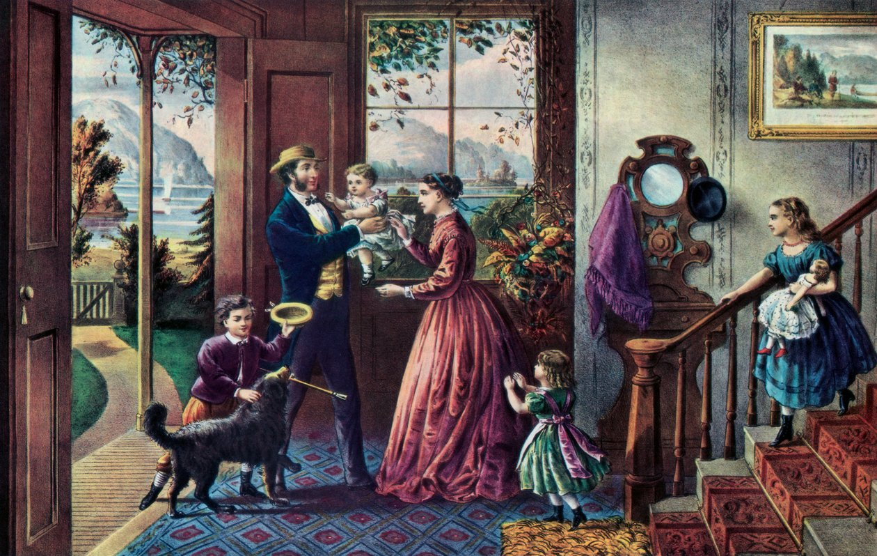 La temporada de la fuerza, Edad Media, 1868 de Currier and Ives