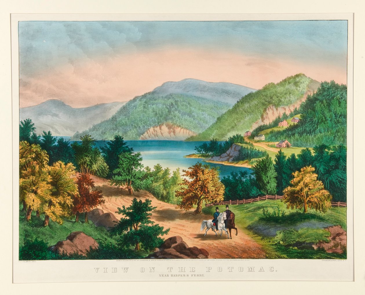 Ver en el Potomac cerca de Harper de Currier and Ives