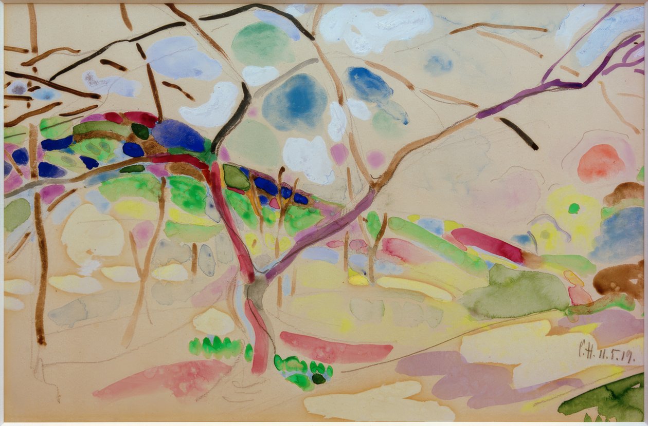 Paisaje con árboles en Pretzfeld de Curt Herrmann