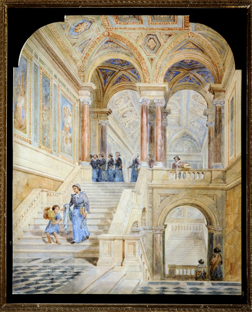 Diseño para la escalera interior del Ayuntamiento de Leeds de Cuthbert Brodrick