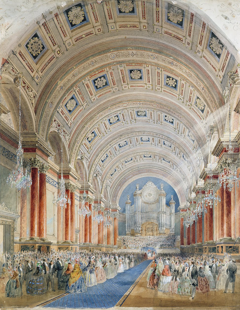 Perspectiva Interior, Ayuntamiento de Leeds de Cuthbert Brodrick