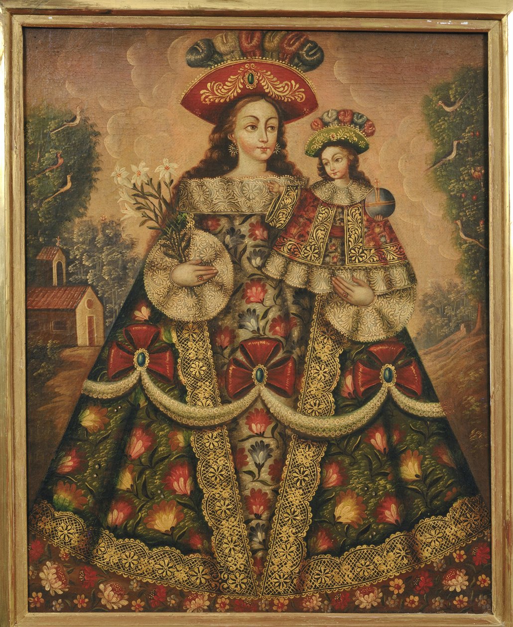 La Virgen de los Peregrinos y el Niño de Cuzco School