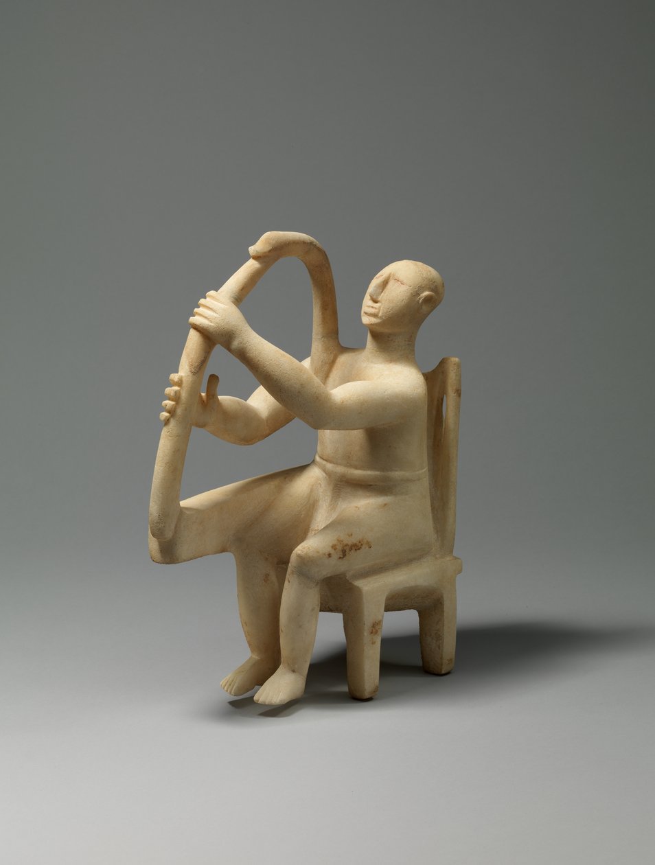 Tocador de arpa sentado de mármol, 2800-2700 a.C. (mármol) de Cycladic Cycladic
