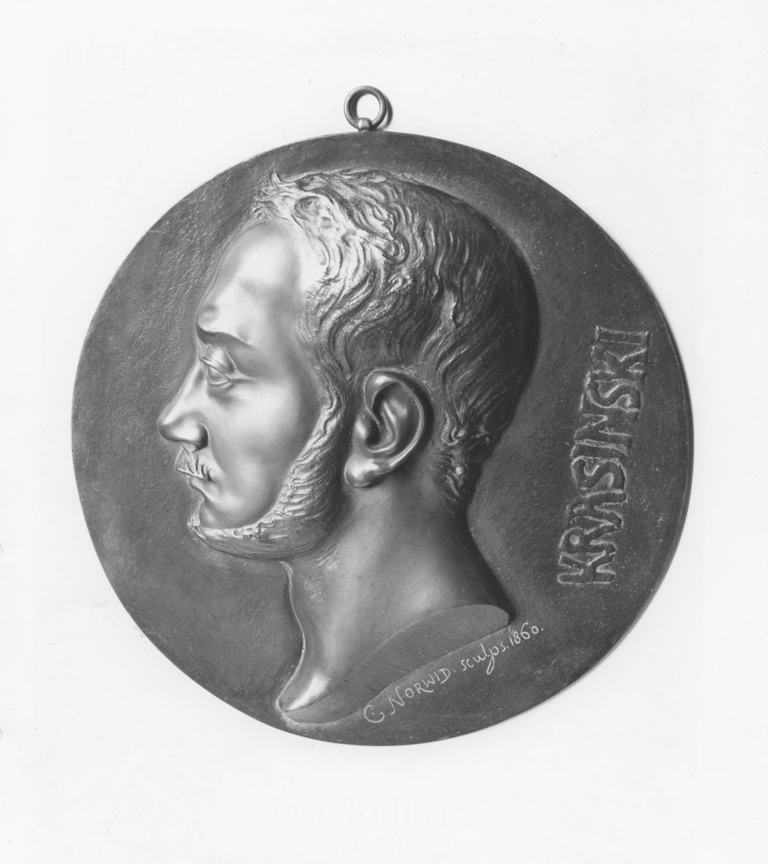Medallón de Zygmunt Krasiński (bronce) de Cyprian Kamil Norwid