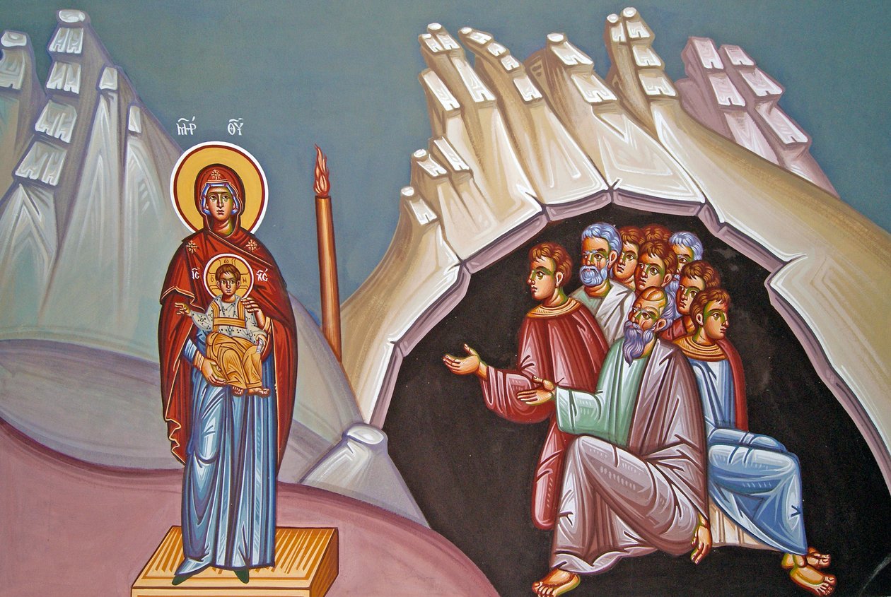 Mural de la Madonna y el Niño, Monasterio de Kykkos, Chipre de Cypriot