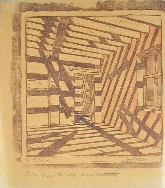 El canal, c.1929 (linograbado) de Cyril Edward Power