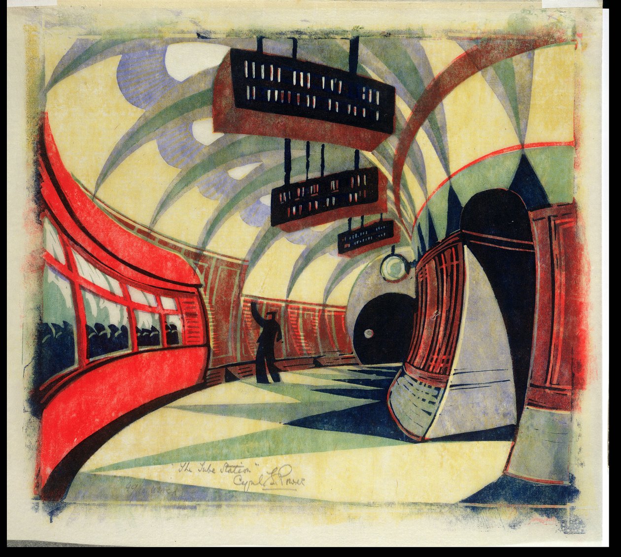 The Tube Train, c.1932 (linograbado) (ver también 246012) de Cyril Edward Power