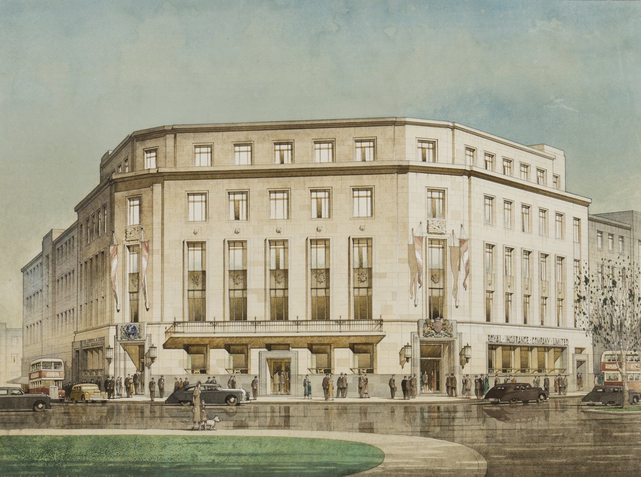 The Royal Insurance Company, Plymouth, diseñado por Thomas Smith Tait de Cyril Farey