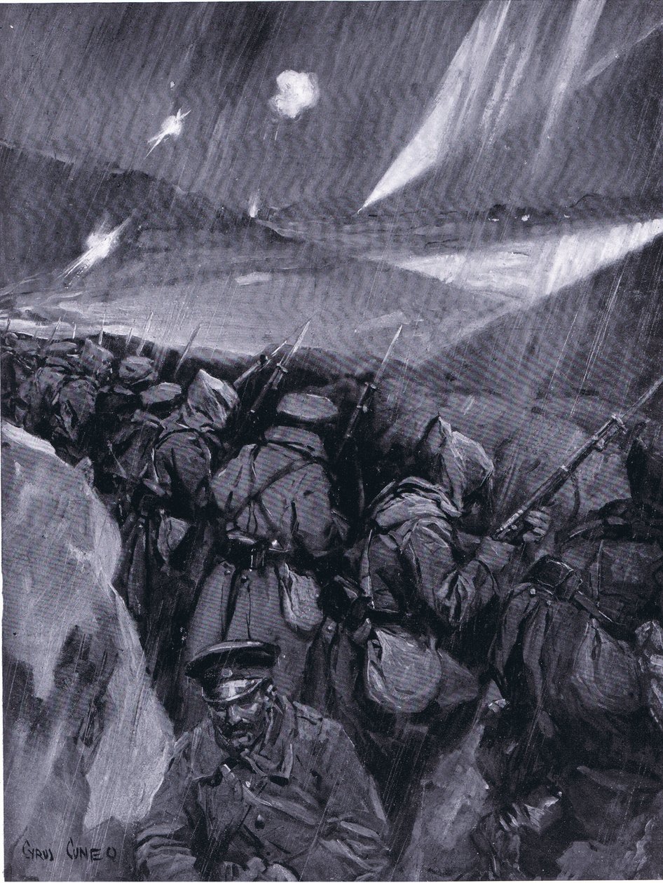 Los búlgaros sitiando Adrianópolis (1912-1913) Guerra de los Balcanes, de la Historia de las Naciones de Hutchinson (Volumen 4) publicada por Hutchinson, c. 1920 de Cyrus Cuneo