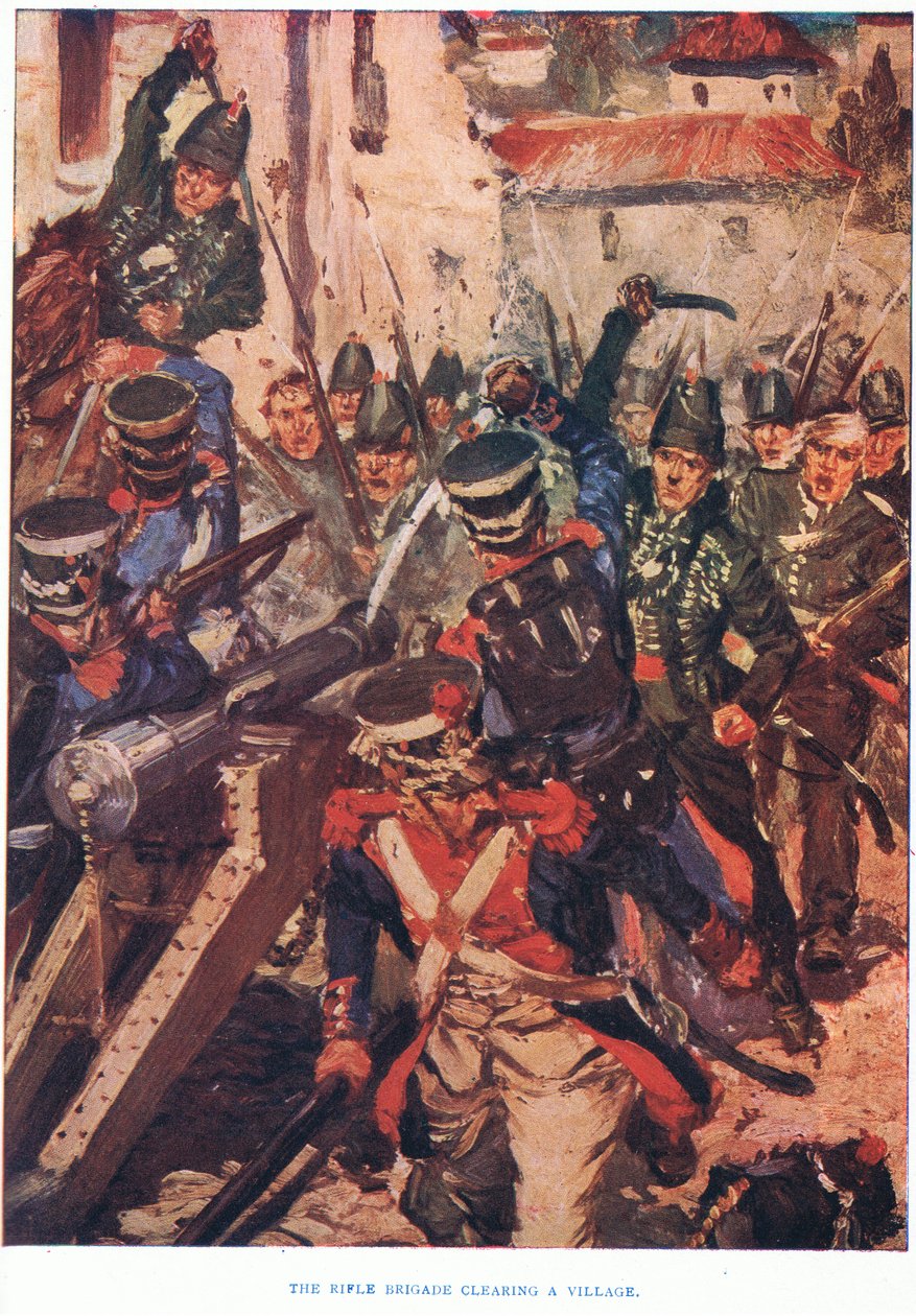 La brigada de fusileros despejando un pueblo de Cyrus Cuneo