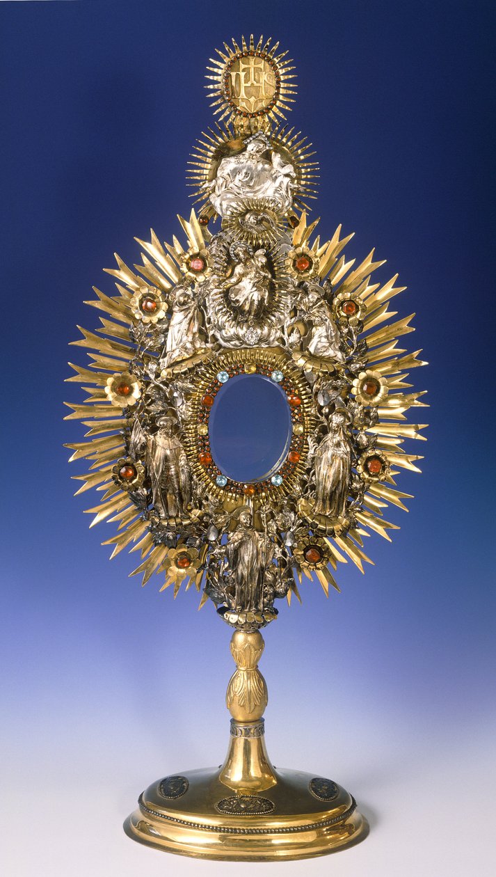 Custodia barroca (plata con joyas incrustadas y dorado) de Czech School