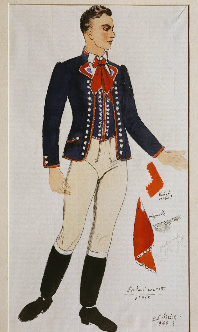 Traje para La novia vendida de Bedrich Smetana, boceto de Czech School