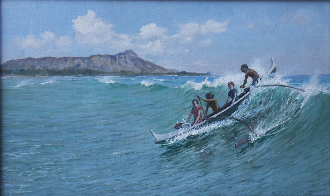 Surf en canoa, Waikiki de D. Howard Hitchcock