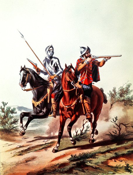 Caballería francesa armada con pistolas de rueda de D. de (after) Noirmort